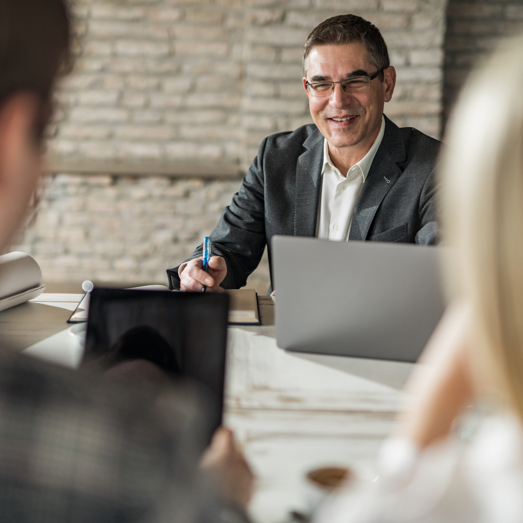 Business owner in a client meeting